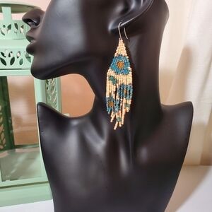𝅺pastel Bouquet Fringe Beaded Earrings